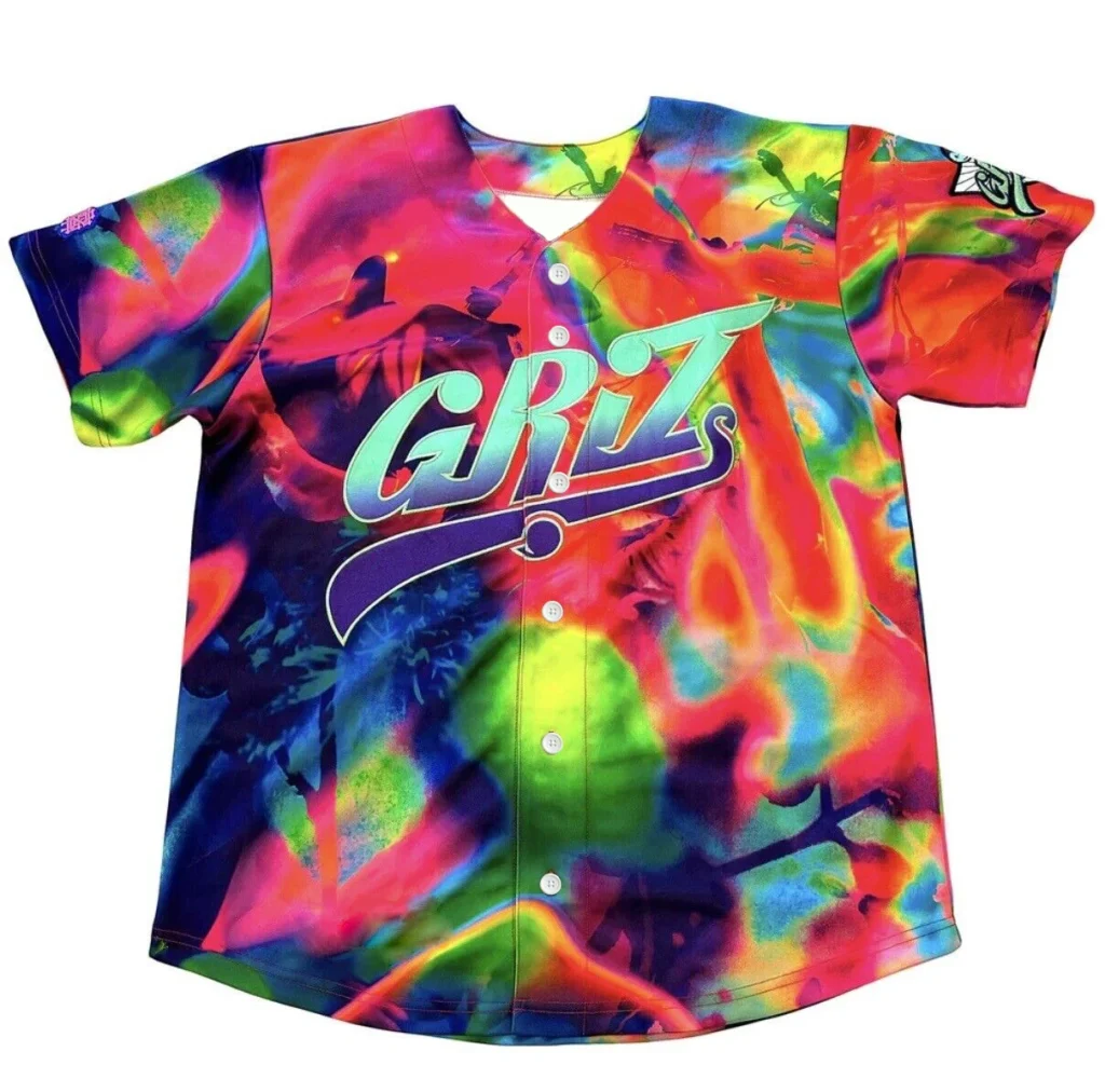 GRIZ INFRA RAD BASEBALL JERSEY LARGE SHOW LOVE SPREAD LOVE Men Women Baseball Jersey For EDM - Griz Store