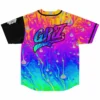 GRIZ Rainbow Brain Baseball Jersey Harajuku Thin button Baseball Uniform Funny Baseball Jersey Fro Fan 1 - Griz Store