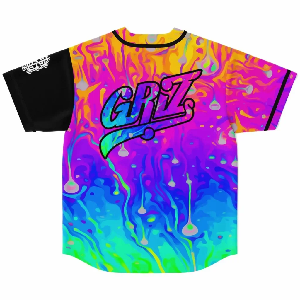 GRIZ Rainbow Brain Baseball Jersey Harajuku Thin button Baseball Uniform Funny Baseball Jersey Fro Fan 1 - Griz Store