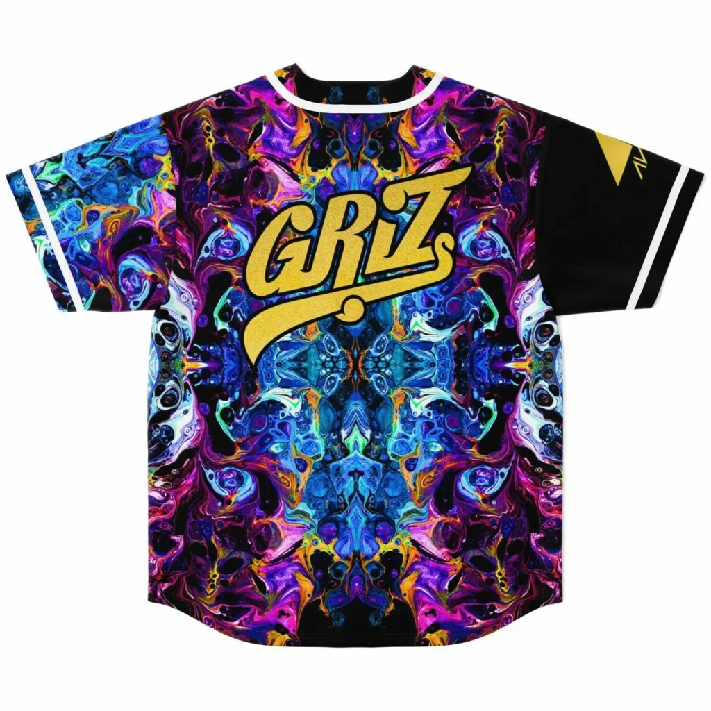 Griz Fantasy Graphic Jersey Harajuku Thin button Baseball Uniform Men Women Baseball Jersey For EDM Festivals 1 - Griz Store