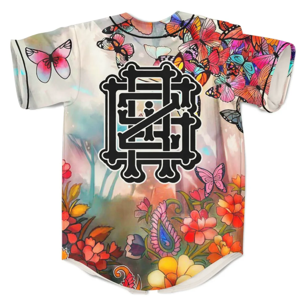 Griz Heaven Butterflies Streetwear Harajuku Thin button Baseball Uniform Men Women Baseball Jersey For EDM Festivals 1 - Griz Store