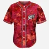 Griz Red Splash Grunge Graphic Jersey Harajuku Thin button Baseball Uniform Men Women Baseball Jersey For - Griz Store