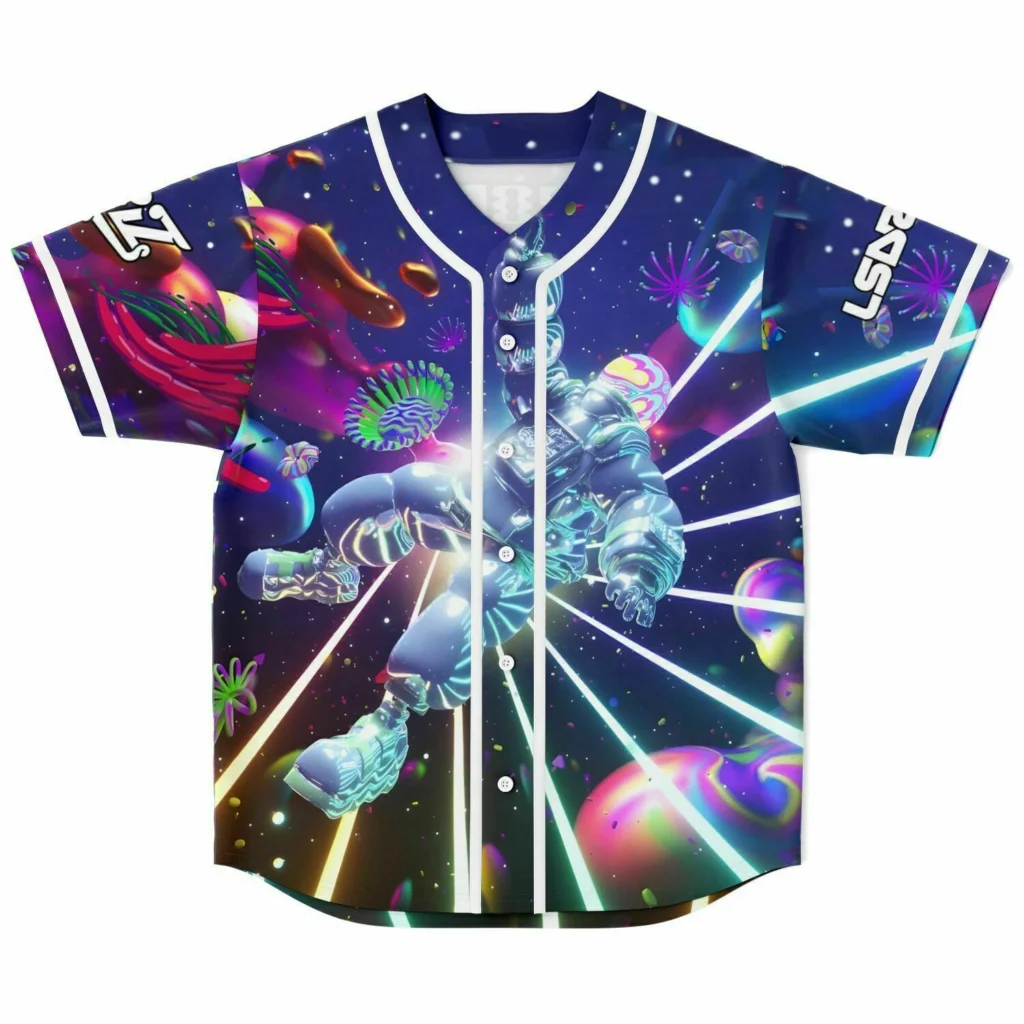 Griz and LSdream Jersey Harajuku Thin button Baseball Uniform Men Women Baseball Jersey For EDM Festivals - Griz Store