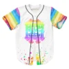 Griz rainbow trumpet Jersey Harajuku Thin button Baseball Uniform Men Women Baseball Jersey For EDM Festivals - Griz Store