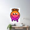 Griz Merch Dripy Smiley Poster Official Griz Merch