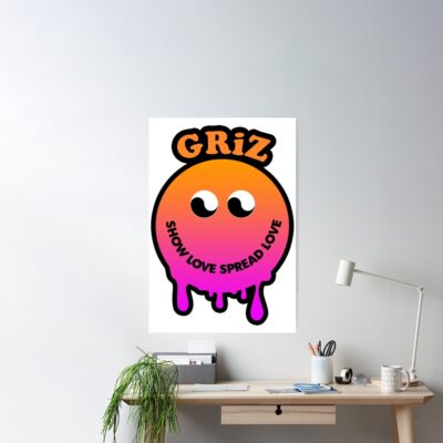 Griz Merch Dripy Smiley Poster Official Griz Merch