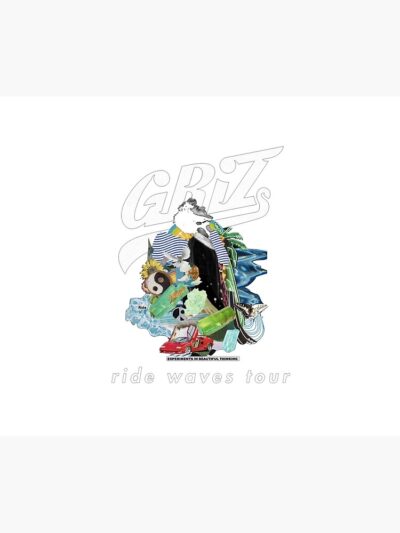 Grizs Rides Waves Tour Tapestry Official Griz Merch