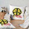 Griz Merch Griz Peace Logo Throw Pillow Official Griz Merch