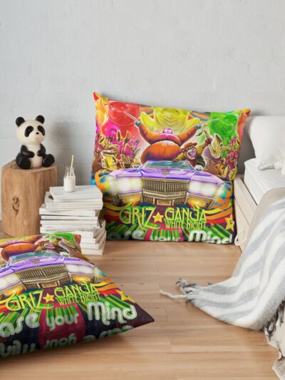 Griz Your Mind Tour 2022 Masmart Throw Pillow Official Griz Merch