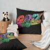 Griz Logo - Rainbow Monsteras Throw Pillow Official Griz Merch