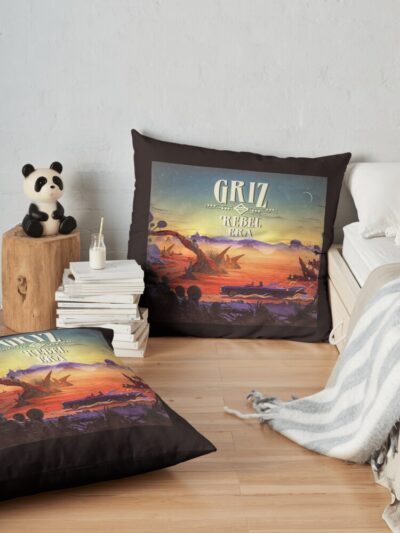 Rebel Era Throw Pillow Official Griz Merch