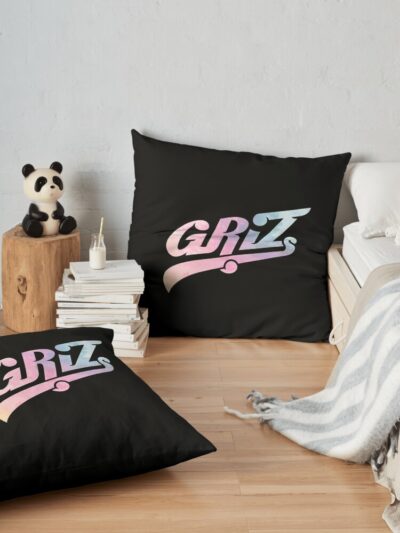 Griz Pastel Unicorn Throw Pillow Official Griz Merch