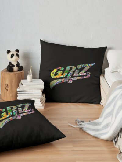 Griz Trippy Psychedelic Throw Pillow Official Griz Merch