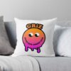 Griz Merch Dripy Smiley Throw Pillow Official Griz Merch