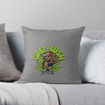 Griz Merch Griz Kush Throw Pillow Official Griz Merch