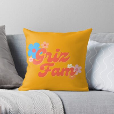 Griz Fam Throw Pillow Official Griz Merch