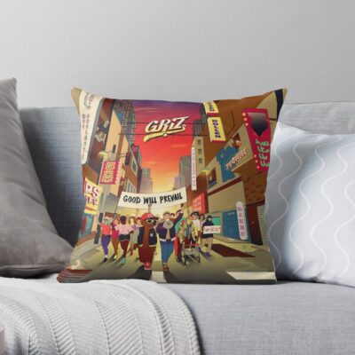 Griz Good Will Prevail Throw Pillow Official Griz Merch