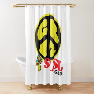 Griz Merch Griz Peace Logo Shower Curtain Official Griz Merch